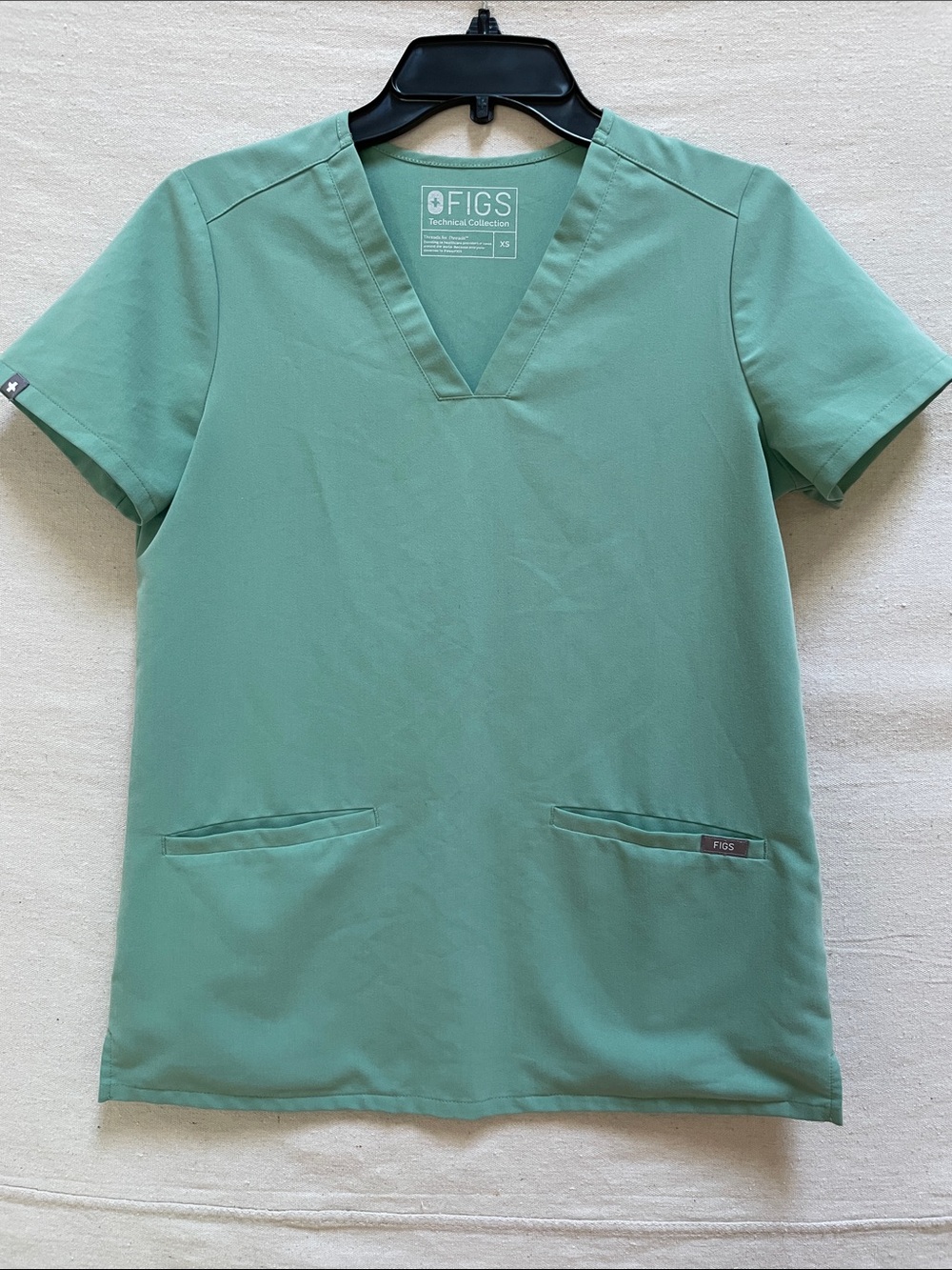 Figs Sage Green V-Neck Medical Scrub Top